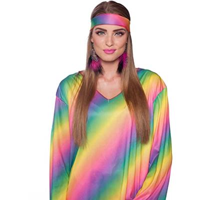 Hippie Oorbellen Veren Roze/Zwart
