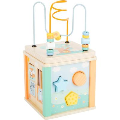 Small Foot - houten activiteitenkubus en motoriekspiraal pastel