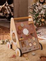 Loopwagen met houten remmen rozen - thumbnail