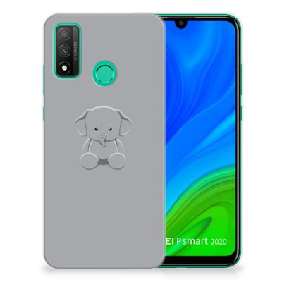 Huawei P Smart 2020 Telefoonhoesje met Naam Grijs Baby Olifant Huawei P Smart 2020 Telefoonhoesje met Naam Grijs Baby Olifant