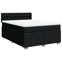 Boxspring met matras stof zwart 140x200 cm - thumbnail
