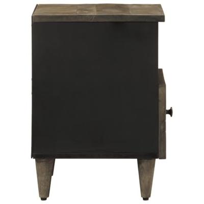 Nachtkastje 40x33x46 cm massief mangohout lichtgrijs