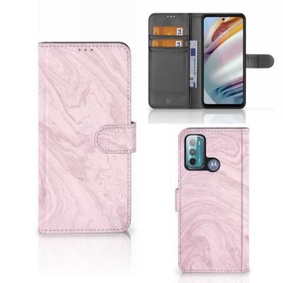 Motorola Moto G60 | Bookcase | Marble Pink - Origineel Cadeau Vriendin Motorola Moto G60 | Bookcase | Marble Pink - Origineel Cadeau Vriendin