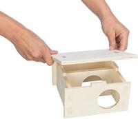 TRIXIE KNAAGDIERHUIS 2 KAMERS ONBEHANDELD HOUT NATUREL 25X25X12 CM - thumbnail
