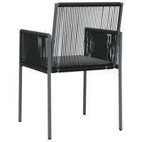 Tuinstoelen 2 st met kussens 54x60,5x83,5 cm poly rattan zwart - thumbnail