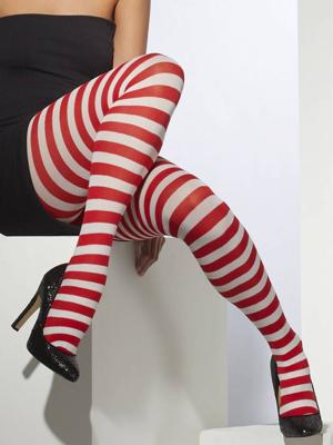 Panty rood/wit gestreept