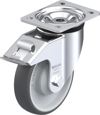 Blickle LK-PATH 160KA-FI Zwenkwiel met rem Wieldiameter: 160 mm Draagvermogen (max.): 400 kg 1 stuk(s)