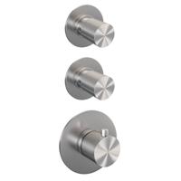 Brushed Carving thermostatische inbouw regendouche set 13 met 20 cm douchekop en handdouche - thumbnail