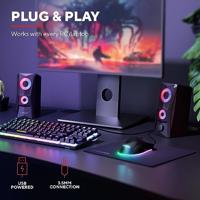 Trust GXT606B JAVV RGB PC-luidsprekers Kabelgebonden 12 W Zwart - thumbnail