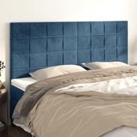 Hoofdborden 4 st 90x5x78/88 cm fluweel donkerblauw - thumbnail
