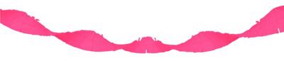 Neon roze Crepe Papier Slinger - 18 meter