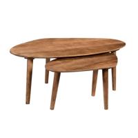 Sohome Organische Salontafel 'Yaden' Mangohout, Set van 2 stuks - thumbnail