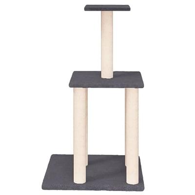 Kattenmeubel met sisal krabpalen 85,5 cm donkergrijs