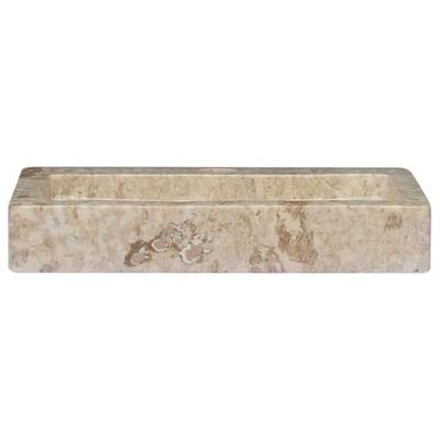 VidaXL Wastafel wandgemonteerd 38x24x6,5 cm marmer crèmekleurig