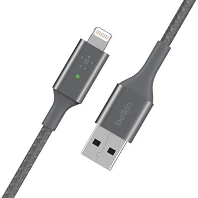 Belkin Smart LED-oplaadkabel, USB-C naar Lightning, 1,2 m (weergave van de laadstatus) voor iPhone, AirPods en iPad, MFi-gecertificeerd - grijs, CAA007bt