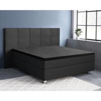 Primaviera Deluxe Topper Satijn Hoeslaken Zwart 160 x 200 - thumbnail