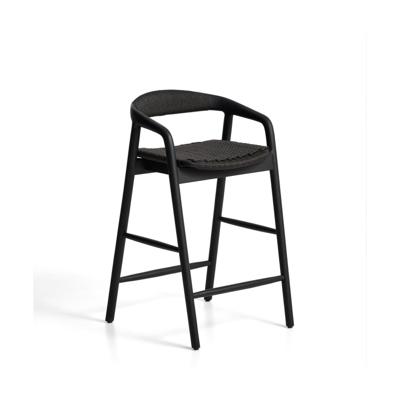 Kave Home Derile barkruk H65 cm eiken Zwart