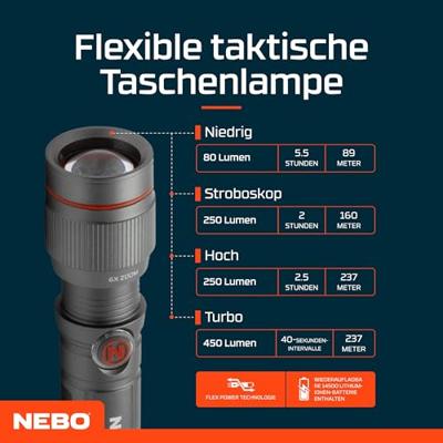 Nebo 450 Flex Oplaadbare zaklamp Nebo 450 Flex Oplaadbare zaklamp
