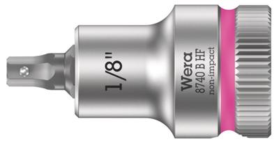 Wera 8740 B HF Binnenzeskant Zyklop Bitdop met 3/8"-aandrijving met vasthoudfunctie, 1/8" x 35 mm - 1 stuk(s) - 05003080001