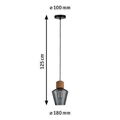 Paulmann Edla 79740 Hanglamp LED E27 20 W Zwart, Kurk, Rook Paulmann Edla 79740 Hanglamp LED E27 20 W Zwart, Kurk, Rook