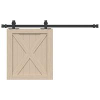 VidaXL Ophangset voor schuifdeur 91 cm koolstofstaal - thumbnail