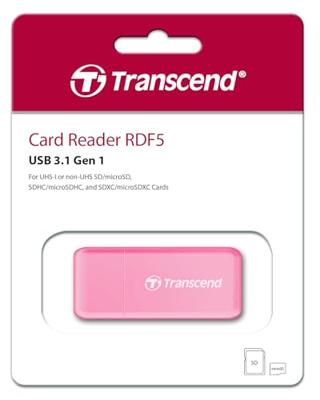 Transcend TS-RDF5R Externe geheugenkaartlezer USB-A 3.2 Gen 1 Roze
