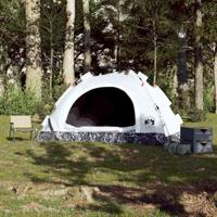 Tent 4-persoons snelontgrendeling verduisterende stof wit - thumbnail