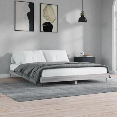 Bedframe bewerkt hout grijs sonoma eikenkleurig 200x200 cm