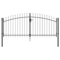 Tuinpoort met slot Grijs 125 x 300 cm Staal - thumbnail