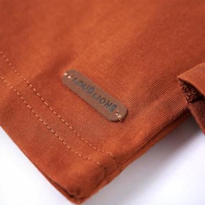 Kindershirt met lange mouwen berenprint 104 oranjebruin