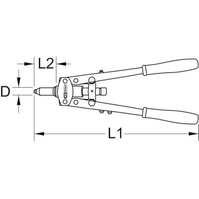 KS Tools 150.9530 Handklinknageltang met lange mouwen, 410 mm