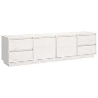 Tv-meubel 176x37x47,5 cm massief grenenhout wit - thumbnail