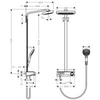 Hansgrohe Raindance Select E Showerpipe 300 3jet met ShowerTablet Select 300, wit/chroom - thumbnail