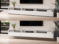 Tv-meubel BABEL II 3 deuren 3 vakken wit/hoogglans wit - thumbnail