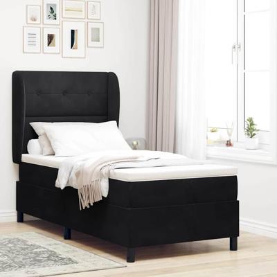 Boxspringbed met matras fluweel zwart 100x200 cm