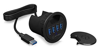ICY BOX IB-HUB1403 USB 3.0 (3.1 Gen 1) Type-A 5000Mbit/s Zwart hub & concentrator - thumbnail