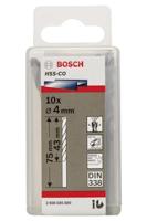 Bosch Accessories 2608585880 HSS Metaal-spiraalboor 4 mm Gezamenlijke lengte 75 mm Kobalt DIN 338 Cilinderschacht 10 stuk(s) - thumbnail