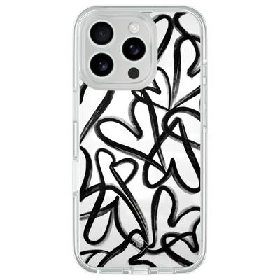 iPhone 16 Pro hybride hoesje - Midnight hearts