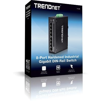 TrendNet TI-G80 TRENDnet TI-G80 - Switch - unmanaged - 8 x 100/1000/10000 Industrial Ethernet Switch