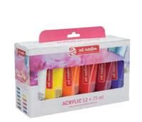 Talens Art Creation acrylverf tube van 75 ml, set van 12 tubes in geassorteerde kleuren - thumbnail