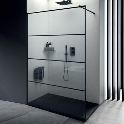 Inloopdouche Lacus Tremiti Wall 110x200 cm Helder Glas Stabilisatiestang Zwart Inloopdouche Lacus Tremiti Wall 110x200 cm Helder Glas Stabilisatiestang Zwart