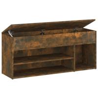 VidaXL Schoenenbank 105x30x45 cm bewerkt hout gerookt eikenkleurig - thumbnail