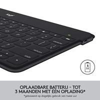 Logitech Keys-To-Go Draadloos Bluetooth Keyboard voor iPhone, iPad, Smartphone, Tablet, Windows, Apple TV, Ultra-Dun, Ultra-Licht, Sneltoetsen, QWERTY UK Layout - Zwart - thumbnail