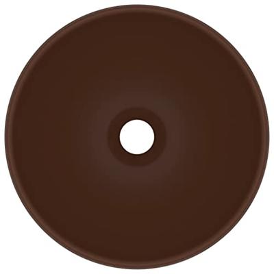Wastafel rond 32,5x14 cm keramiek mat donkerbruin Wastafel rond 32,5x14 cm keramiek mat donkerbruin