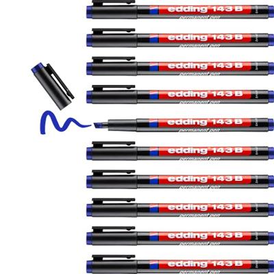 Viltstift edding 143 schuin 1-3mm blauw | 10 stuks