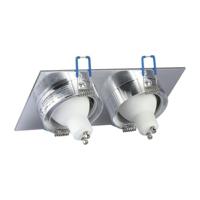 Mallorca Dubbel LED Inbouwspot - Kantelbaar armatuur - 91x180 mm - GU10 Fitting incl. lamphouder - Vierkant - IP20 voor binnen - RVS - thumbnail