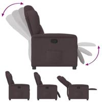 Fauteuil verstelbaar stof donkerbruin - thumbnail