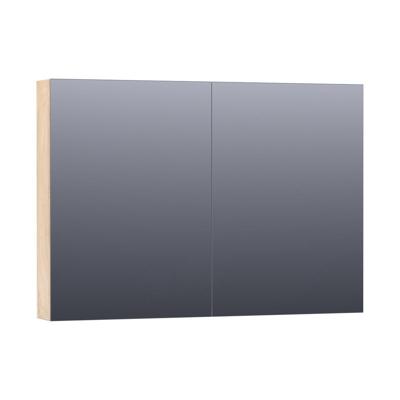 Brauer Impress Deluxe Spiegelkast - 100 cm - met interne en externe Verlichting - 2 Dubbelzijdige Spiegeldeuren - Forest Wheat
