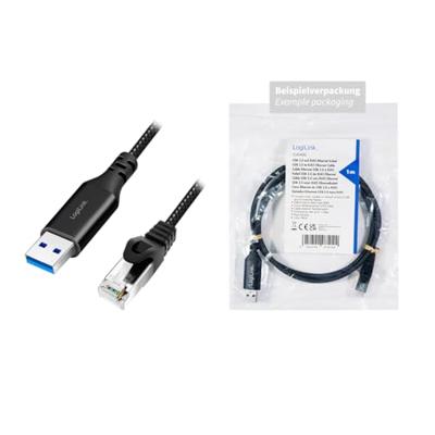 LogiLink USB 3.2 Gen 1 (USB 3.0) Adapterkabel [1x USB 3.2 Gen 1 stekker A (USB 3.0) - 1x RJ45-stekker 8p8c] CU0400 1.00 m