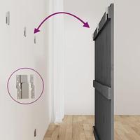 Wandhoofdbord 127,5x3x90 cm massief grenenhout grijs - thumbnail